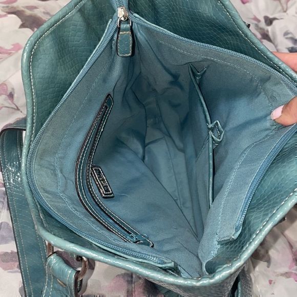 Y2K turquoise and silver shoulder medium size handbag - Picture 8 of 12